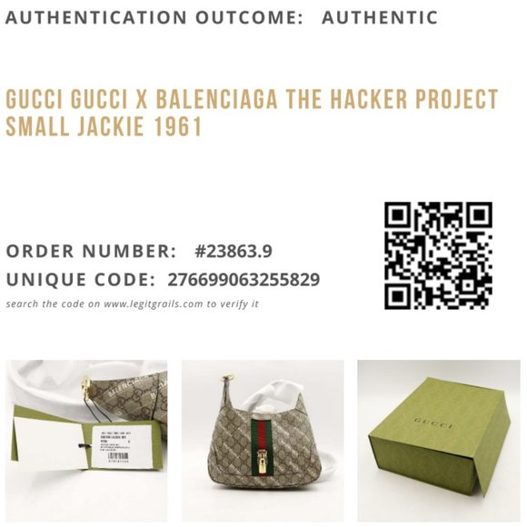 New in Box Gucci x Balenciaga The Hacker Project Small Jackie 1961 Hobo Bag - Picture 13 of 13